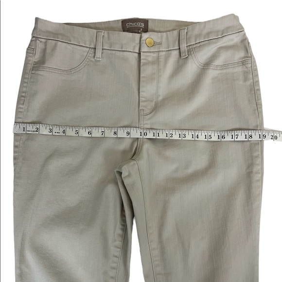Chico’s Cotton Stretch So Slimming Ankle Pants Women’s  Beige Tan Sz: 1 (M/8) - Picture 6 of 13